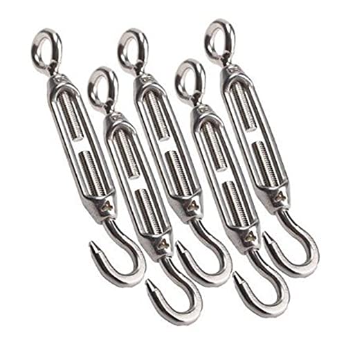 5 piezas de tensor tipo gancho y ojo M4 de acero inoxidable 304 para cable de tensión miniatura 4