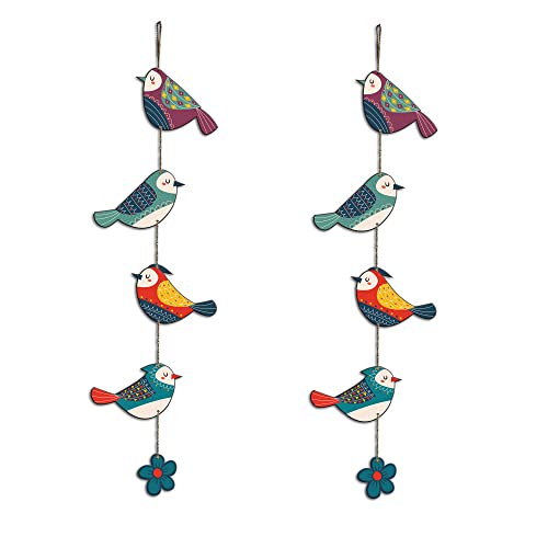 Artvibes Colorful Birds Wall and Door Hanging for Home | Wall Design | Wall Poster | Stylish Decorative Item | Paintings | Craft For Everyone | Couple Gift | Handmade | Bedroom (WH_5216N)
