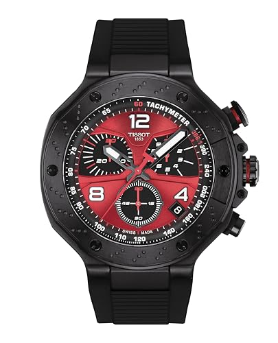 Tissot T-Race MotoGP Limited Edition 45mm Swiss Quartz Watch for Men and Women Stainless Steel Case Red Dial T1414173742200