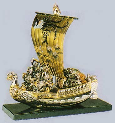 Amazon.co.jp: 縁起物 宝船 七福神宝船 (特大) 合金ダイキャスト製 PC