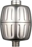AquaBliss HD Heavy Duty High Output Shower Filter – Latest Superior Advanced 30x Filter Media - Universal Multi-Stage Shower Head Filter for Chemicals, Chlorine, Pesticides (SF500) - Brushed Nickel - 1