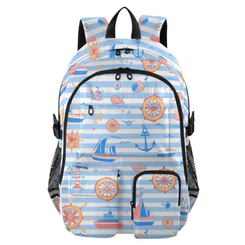 Mochilas negras con diseño náutico de 17.5 pulgadas para escapadas de fin de semana y oficina