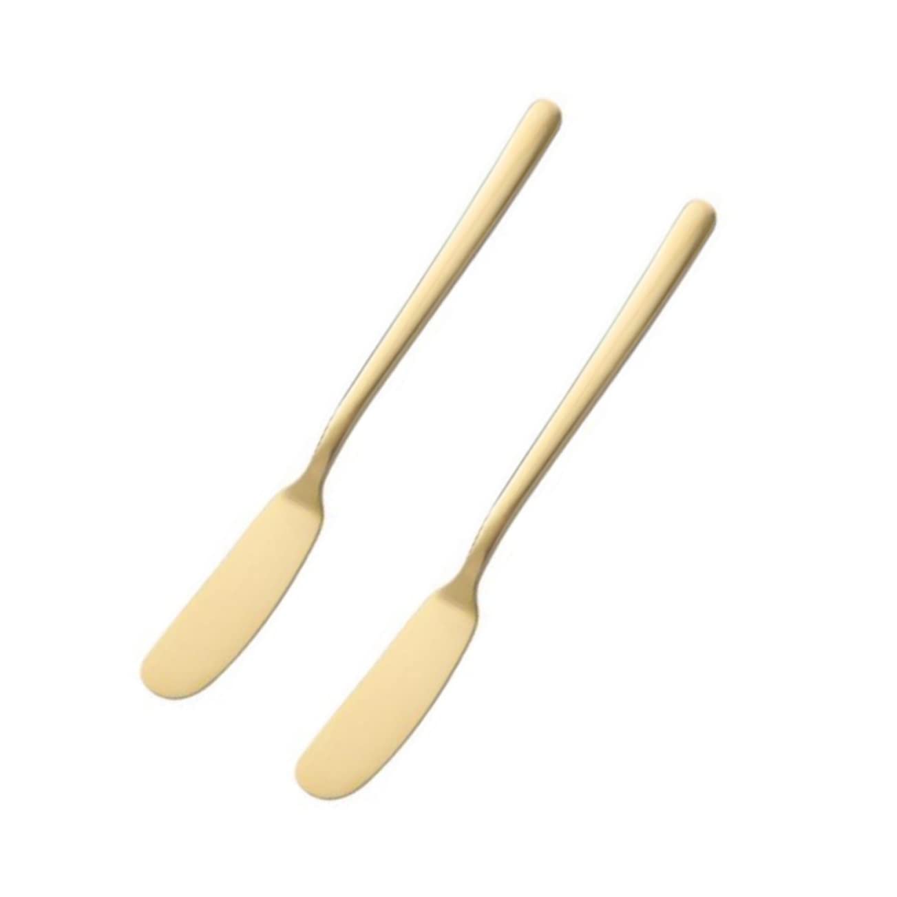 IMIKEYA 2pcs Butter Slicer Condiment Knives Jelly Appetizer Spreaders Gold Decor Butter Grater Cheese Blade Tamale Spreader Better Butter Spreader Butter Tool Cream Spreader Jam Golden