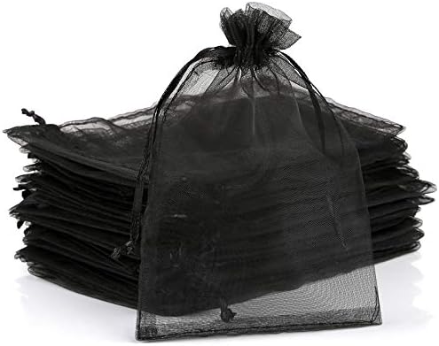 Naler 120 Pieces 4x6 Inch Organza Bags with Drawstring Mesh Jewelry Favor Pouches Organza Gift Bags for Wedding Favor Christmas Party, Black image 5