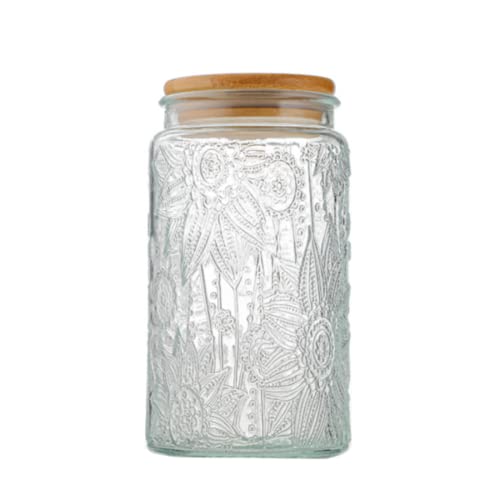 Image of ANSQU Vintage Airtight Glass Jar, 34oz Candy Jar with Lid | Coffee Canister, Decorative Mason Jar, Glass Food Storage Container for Coffee, Tea, Candy, Cookie, Sugar, Cute Jar