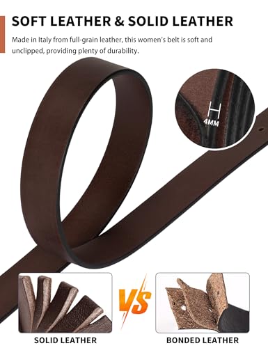 Womens Belt for Jeans Genuine Leather Belt Vintage Solid Brass Circle buckle Gift Box Packaging4