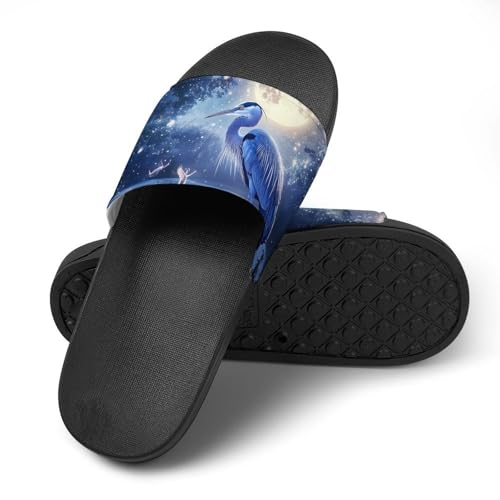A Blue Heron Moon House Sandals Slip On Bathroom Slippers Beach Summer Shoes for Men Women4