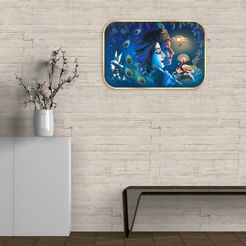 Image of Indianara Radha Krishna Art Painting With Frame | 18 Inches X 12 Inches