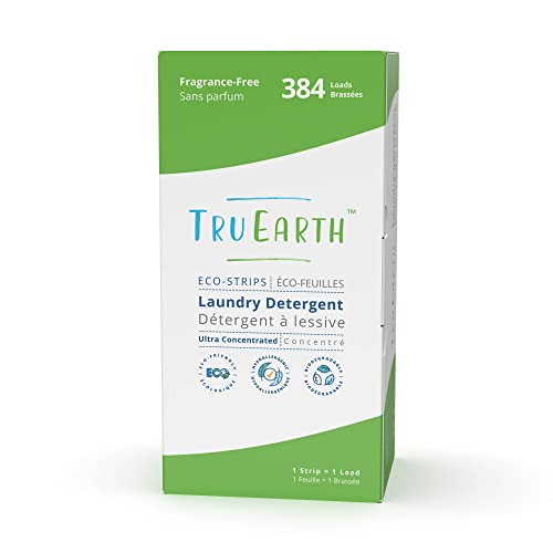 Tru Earth Hypoallergenic, Readily Biodegradable Laundry Detergent Sheets/Eco-Strips For Sensitive Skin, 384 Count (Up To 768 Loads) - Fragrance-Free #TOP25