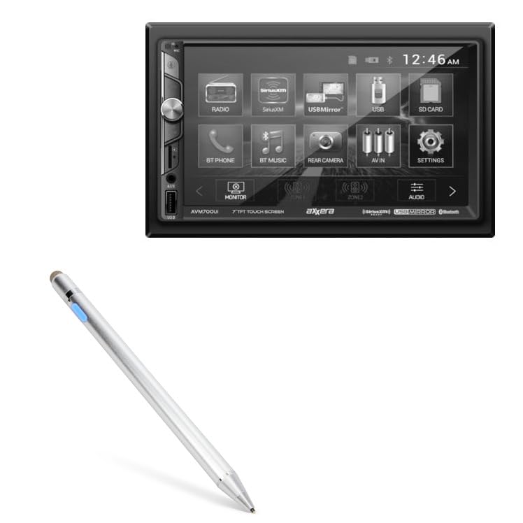 BoxWave Stylus Pen Compatible with Axxera AVM700Ui - AccuPoint Active Stylus, Electronic Stylus with Ultra Fine Tip - Metallic Silver