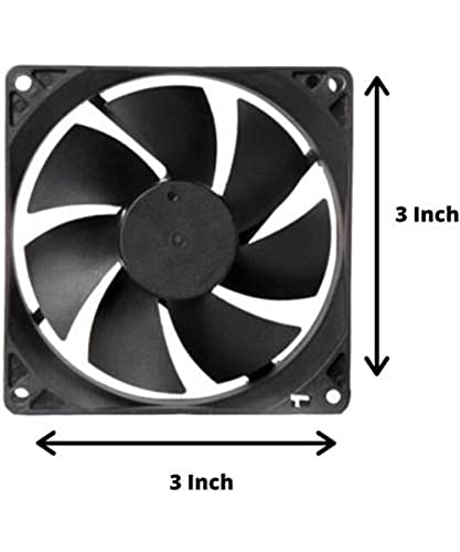 TechSupreme Mexico PACK OF 5 Cabinet Fan 3-Inch Square 12 V DC CPU Cooling fan Cooler (Black) - Image 4