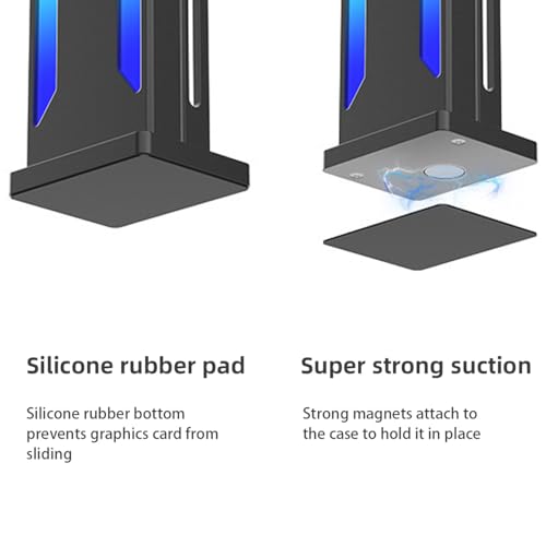 Soporte para GPU con base magnética y ARGB negro miniatura 3
