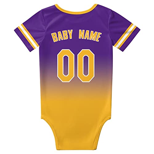 Custom Newborn Clothes,Baby Short Sleeve Basketball Clothes,City Gradient?Bodysuit,Personalized Baby Name Number3