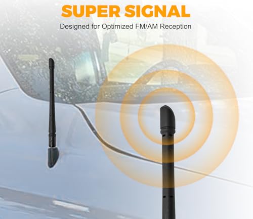 Image of Antennas for Toyota Tundra (2000-2025) 7 Inch Rubber Antenna Replacement Car Wash-Proof Radio Antenna Truck Antenna ToyotaTundra Accessories Carbon Fiber