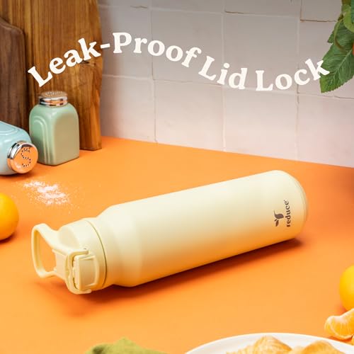 Image of REDUCE 32 oz Hydrate Pro Stainless Steel Insulated Water Bottle - Flip Top Leak-Proof Lid, Dishwasher Safe, BPA-Free, Dual Wall Vacuum, Keeps Drinks Cold for 48 Hrs, Cup Holder Friendly - Glacier