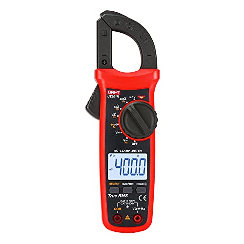 Image of UNI-T UT201R Digital Clamp Meter AC Current TRMS HVAC Amp Ohm Volt Meter Clamp On Multimeter Auto Ranging 4000Counts AC Current Frequency NCV AC DC Voltage Frequency Resistance Continuity Diode Tester
