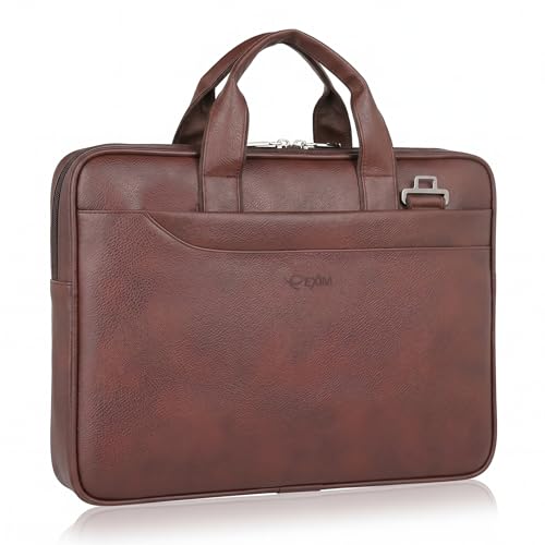Image of EXIM Prime Laptop Bag for Men Office Use| Office Bag for Men| Vegan Leather Laptop Messenger Bag| Fits Up to 15.6 Inch Laptop| Business Briefcase with Handle and Shoulder Strap