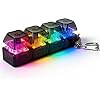 Keyboard Fidget Toy Clicker with Colourful Lights Fidget Keyboard Key Ring 4 Buttons Keyboard Clicker Stress Relief Toy Stress Relief for Anxiety Decompression