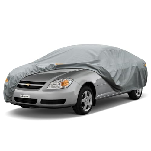 Kayme Heavy Duty Car Cover Custom Fit Chevrolet Cobalt (2004-2010) Waterproof All Weather for Automobiles, Full Exterior Covers Sun Rain UV Protection