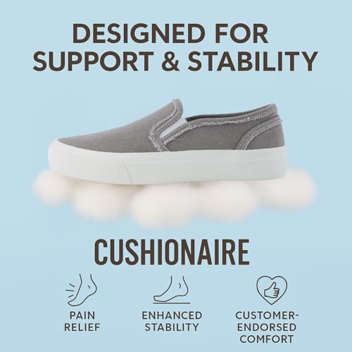 CUSHIONAIRE Fulton Canvas Womens Slip On Sneakers, Lightweight Comfortable Casual Sneakers for Women with Memory Foam3