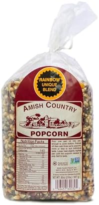 Amish Country Popcorn 2 lb Bag Rainbow Popcorn Kernels Old Fashioned, Non-GMO and Gluten Free (Rainbow - 2 lb Bag)