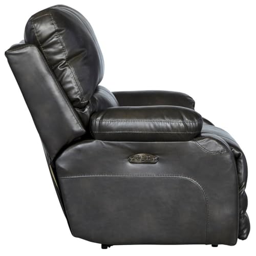 Sillón reclinable eléctrico piel sintética gris miniatura 6