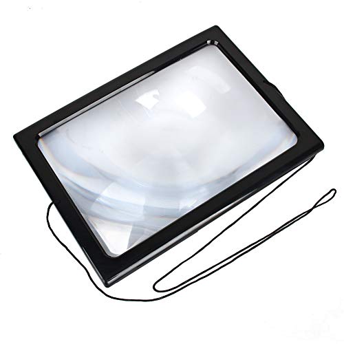 Magnifier with Light LED, Large A4 Page Hands 3X Magnifying Glass Magnifier for Reading