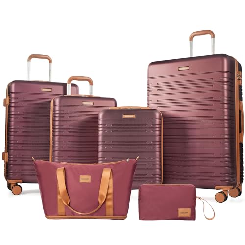 Image of 6-Piece Hardcase Luggage Sets 16 inch20 inch24 inch28 inch | Suitcases with Double Spinner Wheels,TSA Lock,Underseat Duffel Bag