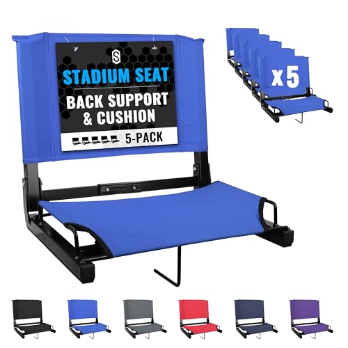 Sports Unlimited - Bleacher Chairs with Back and Cushion - Stadium Seats with Back Support Wide and Regular, Stadium Chair