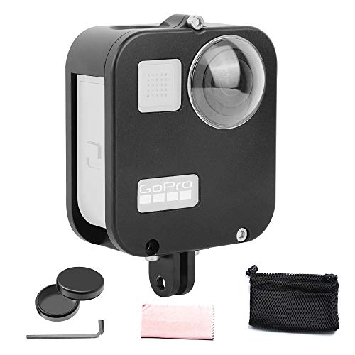 Tytyp Compatible with Gopro MAX 360 Case,Aluminum Case Frame for GoPro MAX with 2 Aluminium Alloy Lens Cap 2 Protective Lens