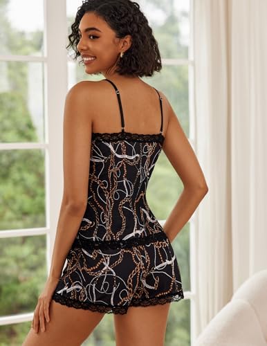 Image of Avidlove Women Cami Pajama Set Modal Sleepwear Lace Trim Short PJ Set with Shorts