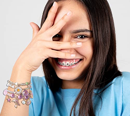 Ds Beaded Charm Bracelets For Teen Girls Cute Cartoon 4 Pcs Crystal Beads Pearl Anime Bracelets For Woman Girls Adjustable Stretch Bracelet Anklets Birthday Gift For Daughter Friends-Purple Dolphin thumb #4