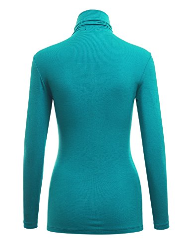 Image of Lock and Love Women's Turtleneck Top Lightweight Long Sleeve Slim Fit Pullover, Soft Rayon Stretch Layering Basic, S-3XL