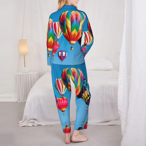 Ensemble pyjama imprimé montgolfières coupe tendance bas pleine longueur - 5