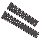 Perforated 19-20-22mm Leather Watch Band Strap Compatible with Tag Heuer Carrera Calibre