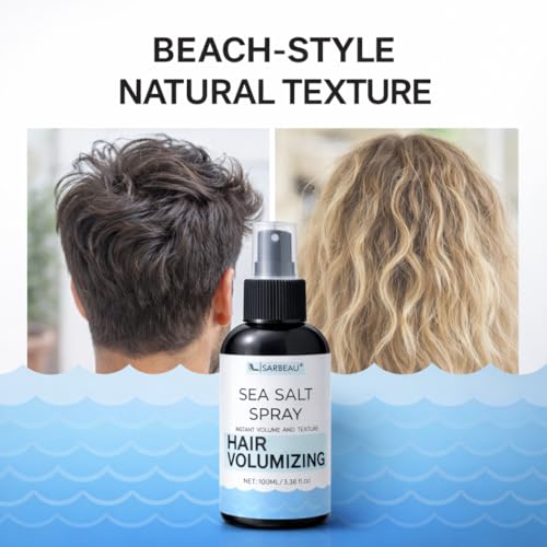 Image of Sea Salt Spray for Hair Styling and Volumizing | Texture Spray for Men & Women| Instant Volume & Natural Texture | Matte Finish, No Residue | Non-Sticky | Works on Straight, Wavy & Curly Hair (100ml) (1, 100ml)