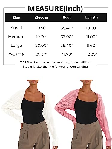 Lillusory Womens Crop Cardigans Sweater Bolero Shrug Y2K Cute Tops Fall Fashion Trendy Long Sleeve Outfit Clothes Black X-Small thumb #5