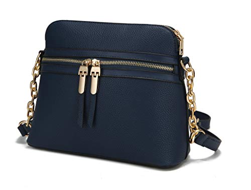 MKF Collection Crossbody Bag for Women, Vegan Leather Multi Pocket Messenger Purse, Shoulder Bag By Mia K