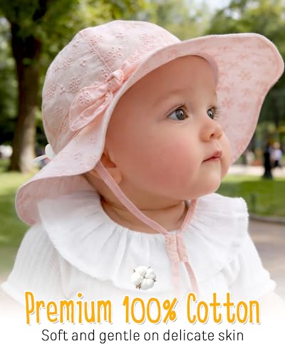 Image of FURTALK Baby Sun Hat Toddler Beach Hats with UPF 50+ Sun Protection Wide Brim Girls Bucket Hat