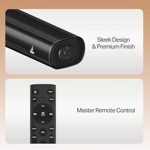 Image of boAt Aavante 2.1 1650, 160W Signature Sound, 2.1-Channel with Wireless Subwoofer, BT v5.4, Multiple Ports, EQ Modes, Bluetooth Sound bar, Home Theatre Soundbar Speaker (Premium Back)