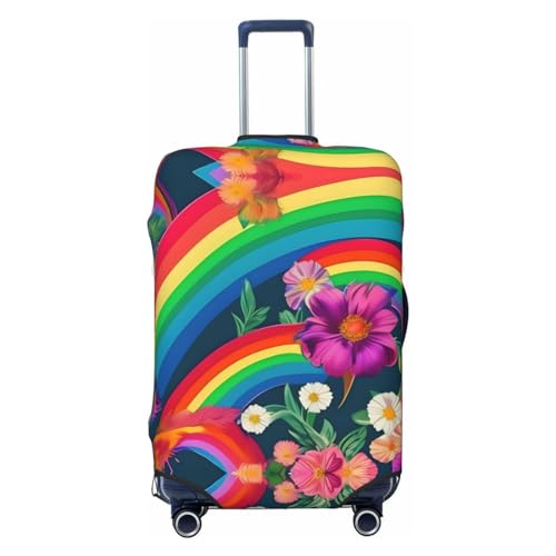 Rainbow Flowers Luggage Covers For Suitcase Approved,Suitcase Cover Protector Fit 18-32 InchLuggage, X-Large