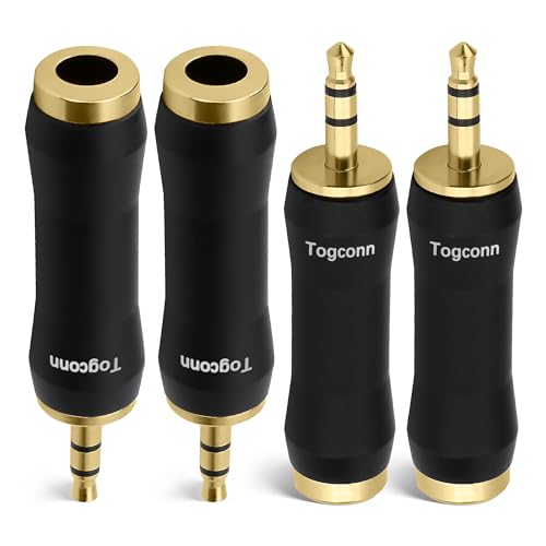Image of 3.5mm TRS Male to 6.35mm Female Adapter 4 Pack