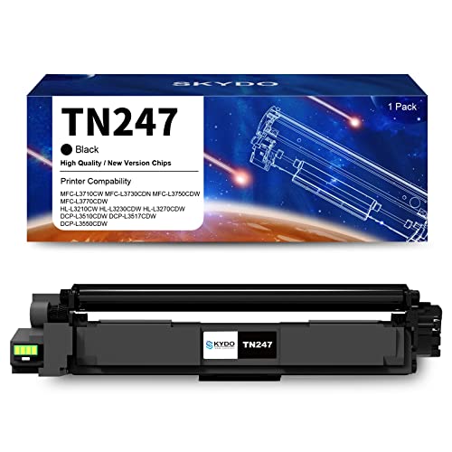 Skydo TN-243CMYK Tóner de Repuesto para Brother TN247 TN243 Compatible para Brother MFC-L3750CDW MFC-L3770CDW MFC-L3710CW DCP-L3550CDW HL-L3210CW HL-L3230CDW MFC-L3730CDN(Negro)