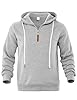 EndoraDore Mens Hoodies Quarter Zip Up Casual Long Sleeve Winter Fleece Sweatshirts For Men Grey 2XL #2
