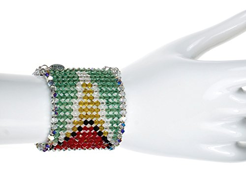 Karen Curtis Swarovski Crystal Guyana Flag Cuff Bracelet #TOP3