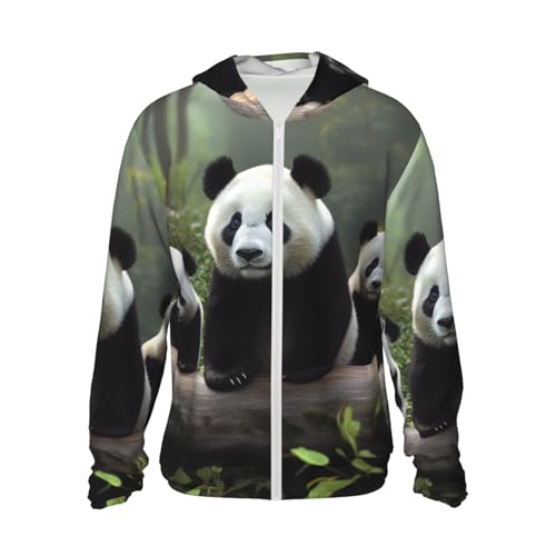 Veste à capuche anti-UV homme Cute Panda pour la randonnée et le surf à manches longues