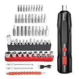 Trailabo Chave de Fenda Elétrica, Conjunto de 56 chaves de fenda e acessórios, Mini Chave de Fenda Elétrica Recarregável com Luz Led