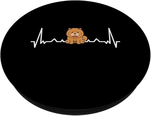 Miniatura 2 de Chow Chow Heartbeat Funny Chow Chow Dog Lover PopSockets Standard PopGrip