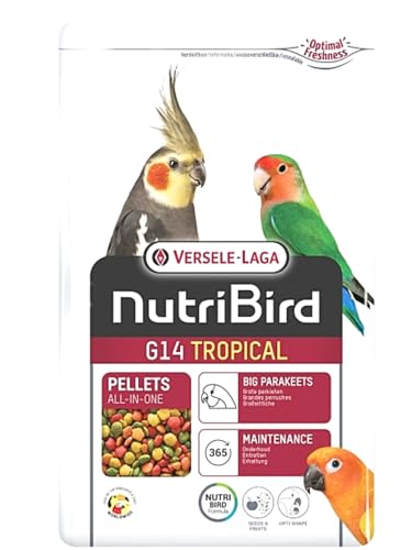 Versele-Laga NutriBird G14 Tropical | 1 kg | Alimentation de Maintien pour Grandes perruches | pour Soutenir Le Bien-être & la Digestion | Granulés extrudés...