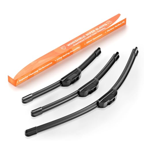 GEARMONSTER Scheibenwischer Wischerblätter Vorne + Hinten Satz Autoscheibenwischer Heckscheibenwischer Wischerblätter-Set für Ford Fiesta V BJ 2001-2008 (3er Set: 550mm /400mm /350mm)
